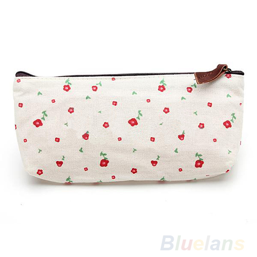 Neue Blume Floral Bleistift feder Kasten kosmetische Make Up WerkzeugTasche Aufbewahrungstasche Geldbörse