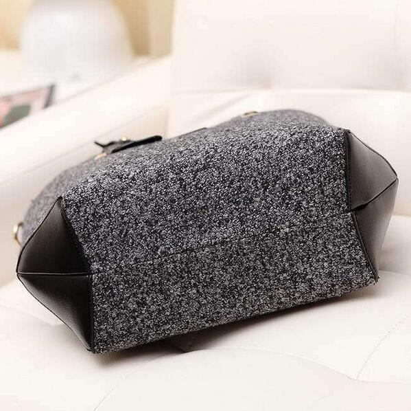 neue Mode Berühmte Marke Damen Eimer Retro Leder Handtasche Woolen Design Schultertasche für Damen Weibliche