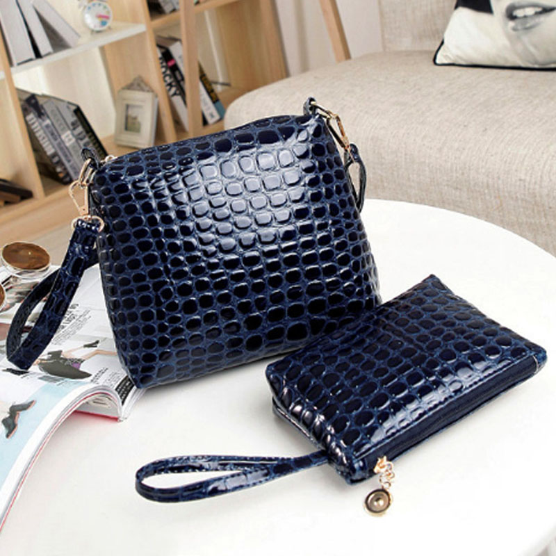 2 stück Damen Taschen neue Mode Tasche Handtaschen Mode Handtaschen Messenger Schultertasche Krokodil PU Leder