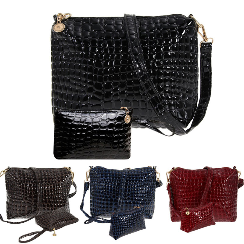 2 stück Damen Taschen neue Mode Tasche Handtaschen Mode Handtaschen Messenger Schultertasche Krokodil PU Leder