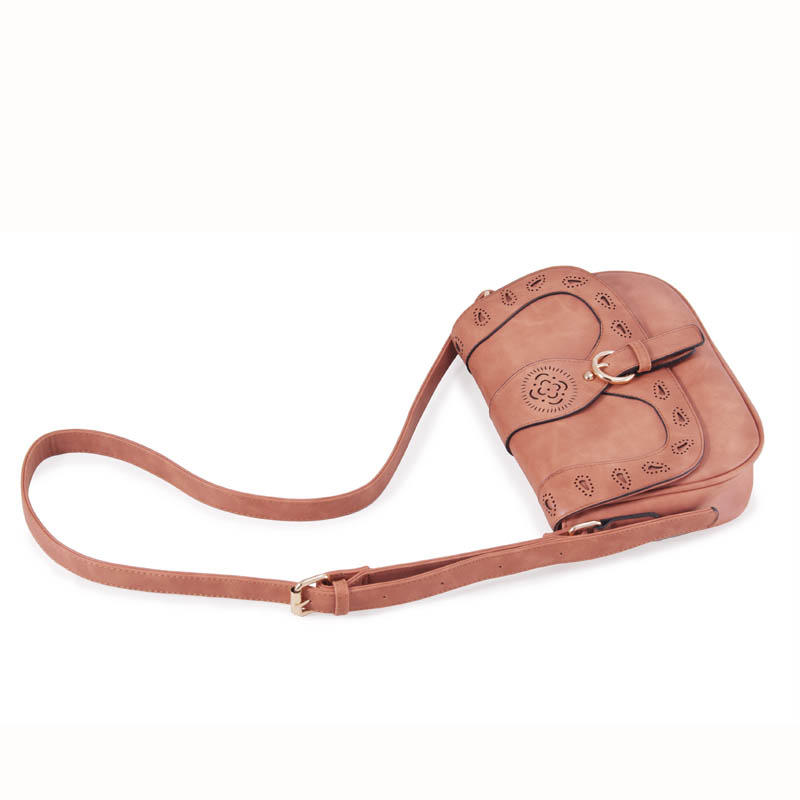 Heißer Damen Leder Aushöhlen beiläufige Schulterbeutel Fashion solid PU Crossbody Handtasche