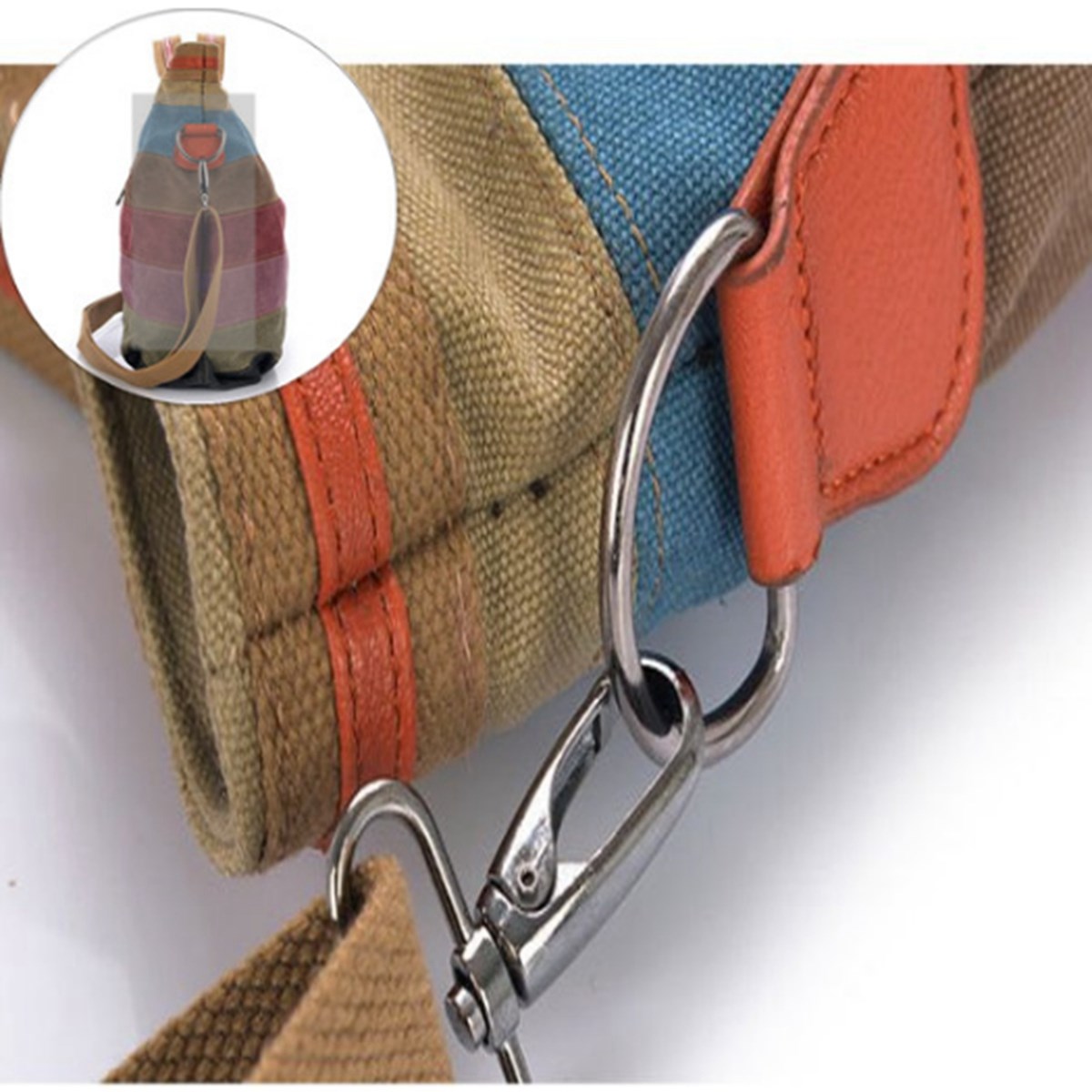 Mode Damen Streifen Handtasche Leinwand Umhängetasche Messenger Crossbody Taschen Satchel Hit Farbe gestreift
