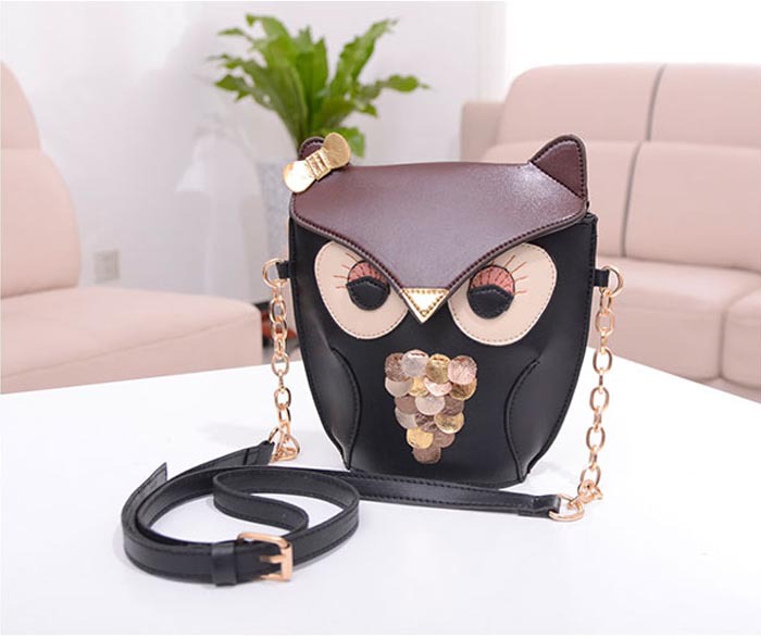 Kuss der Göttin neue Art Und Weise Nette Eulendruck Tasche für Damen PU Leder Schultaschen schulter Messenger
