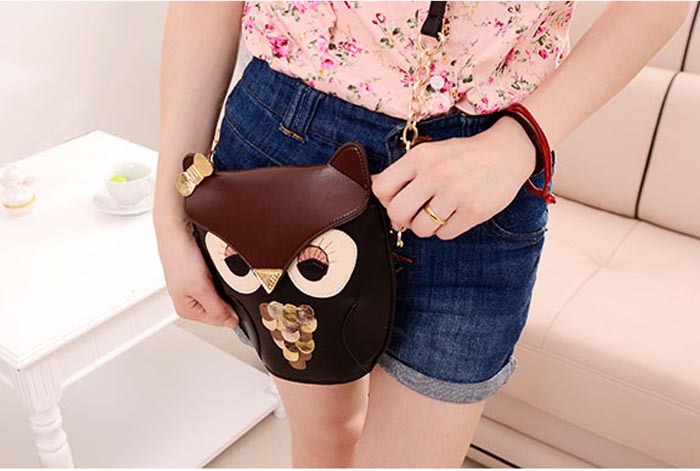 Kuss der Göttin neue Art Und Weise Nette Eulendruck Tasche für Damen PU Leder Schultaschen schulter Messenger