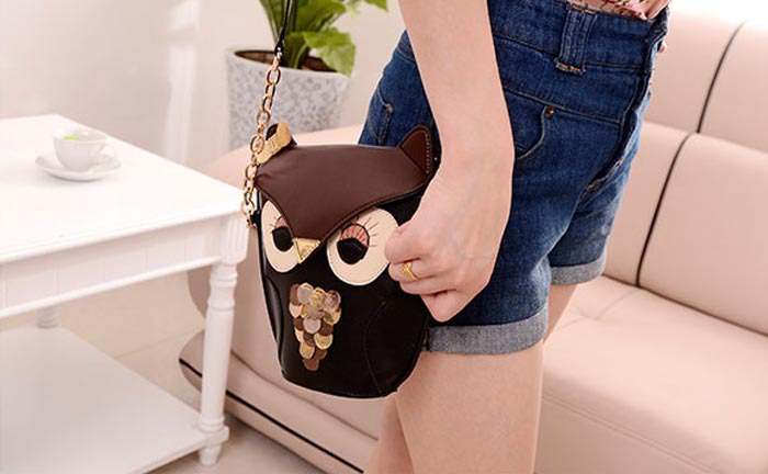 Kuss der Göttin neue Art Und Weise Nette Eulendruck Tasche für Damen PU Leder Schultaschen schulter Messenger