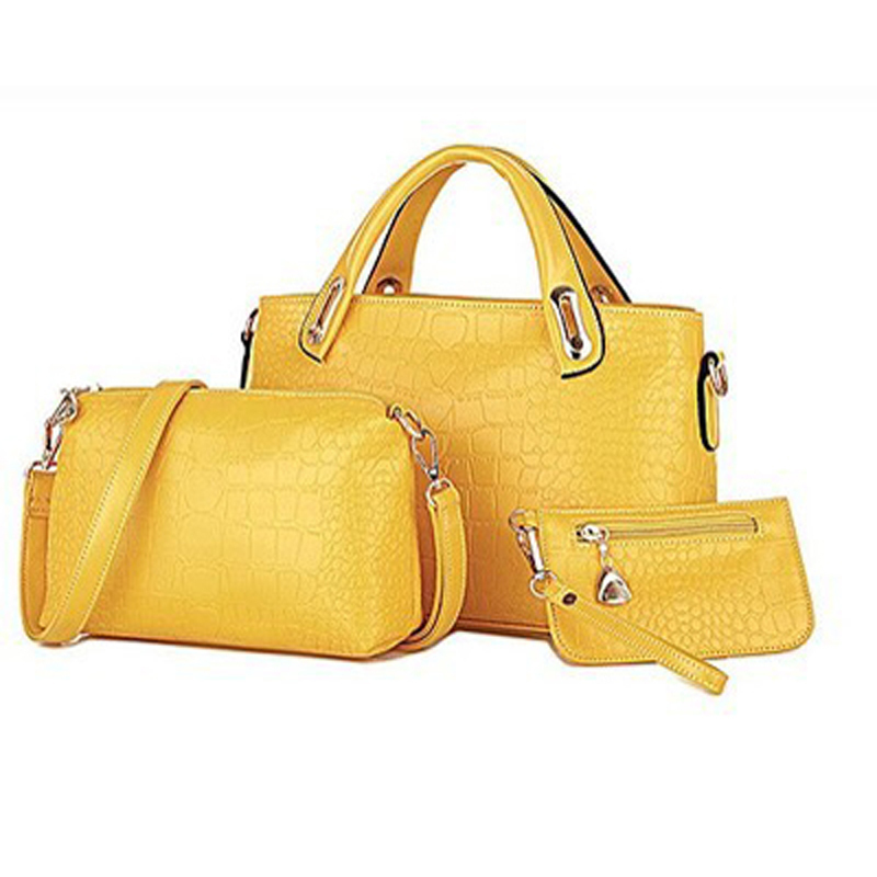 3 teile satz Neue PU Leder Vintage Damen Handtasche Set Mode Trendy Tote Umhängetaschen Cross body Messenger Bags