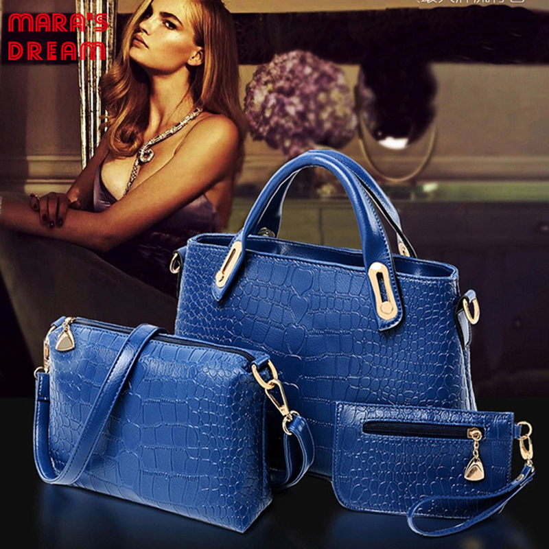 3 teile satz Neue PU Leder Vintage Damen Handtasche Set Mode Trendy Tote Umhängetaschen Cross body Messenger Bags