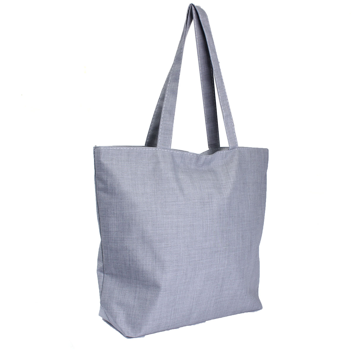 Damen Leinwand Einkaufstaschen Shopper Reißverschluss Eco Schulter Vielseitig Sack Sommerurlaub Strand DIY Maler