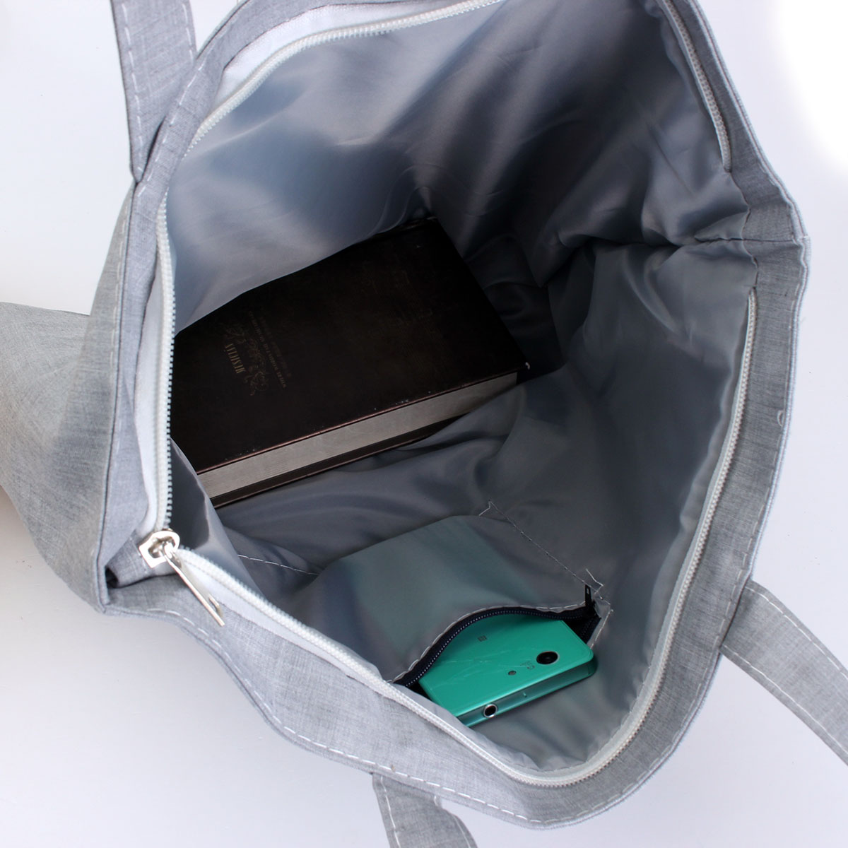 Damen Leinwand Einkaufstaschen Shopper Reißverschluss Eco Schulter Vielseitig Sack Sommerurlaub Strand DIY Maler