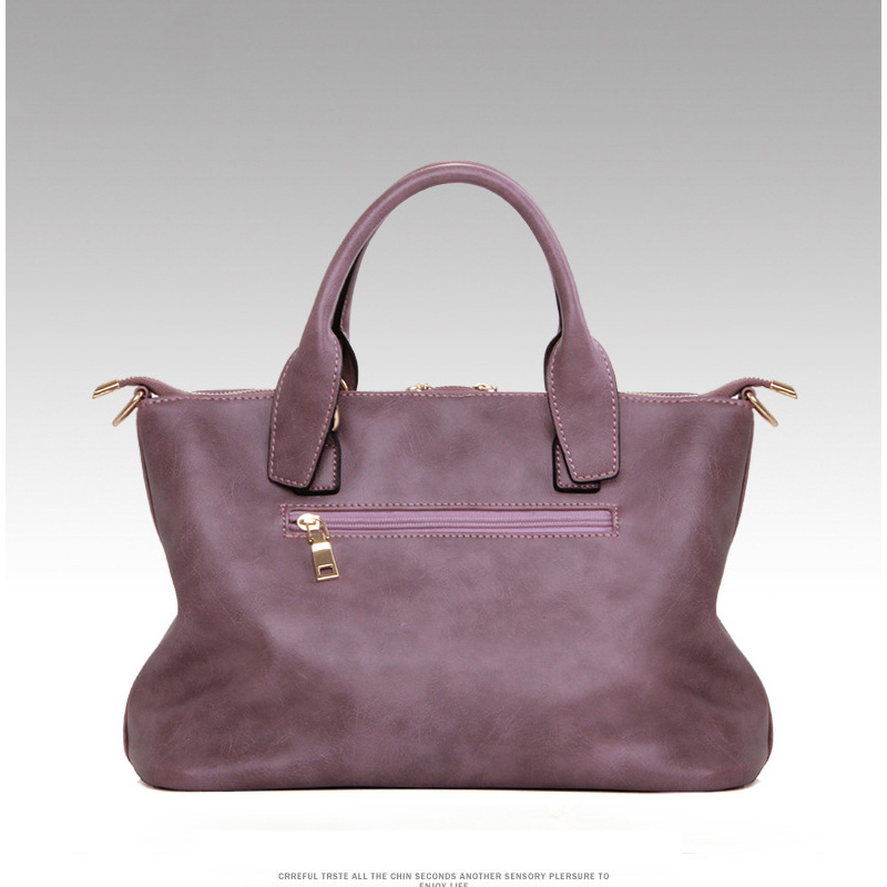 3 Teile satz Vintage Handtaschen Damen Messenger Bags Weiblichen Geldbörse Solide Schultertasche Büro Damen