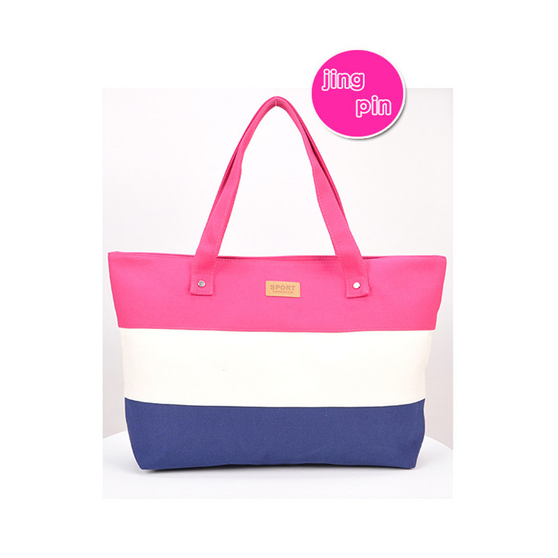 Damen Strand Tragetasche Mode Farbe Stripes Druck Handtaschen Damen Große Umhängetasche Lässig