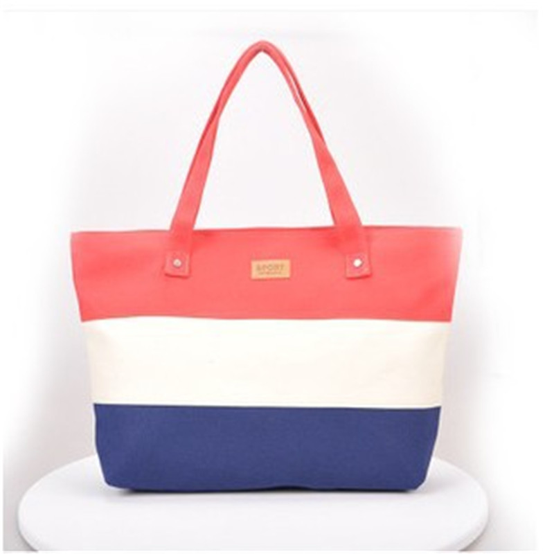 Damen Strand Tragetasche Mode Farbe Stripes Druck Handtaschen Damen Große Umhängetasche Lässig