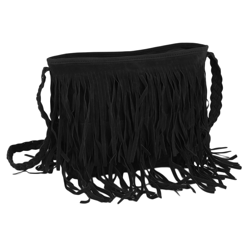 Mode Damen Dame Fringe Weben Quaste Schulter Messenger Cross Body Handtasche Handtaschen