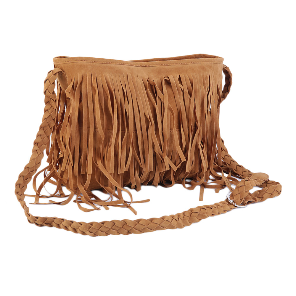 Mode Damen Dame Fringe Weben Quaste Schulter Messenger Cross Body Handtasche Handtaschen