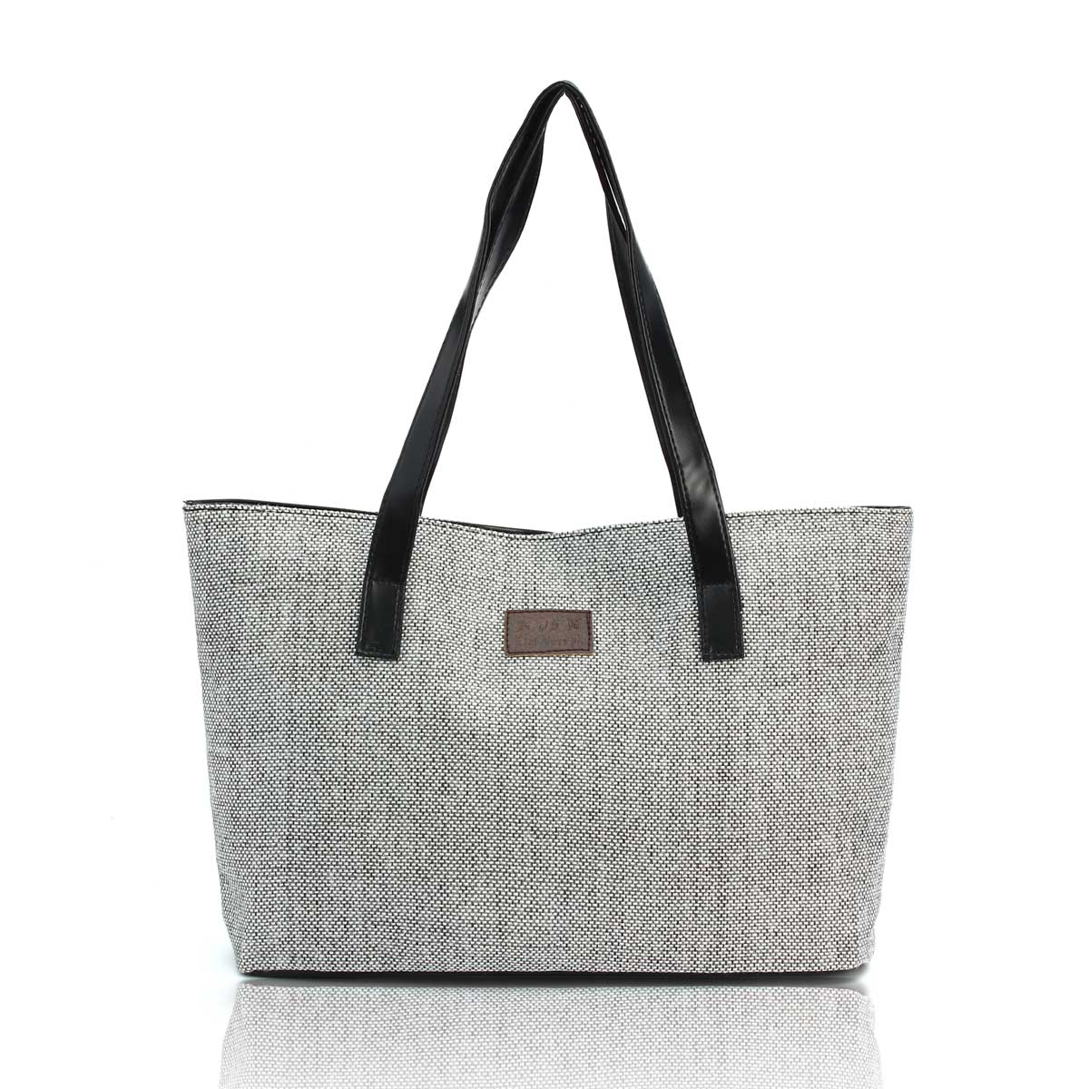 Damen Handtasche Leinwand Umhängetaschen Appliques Portable Tasche Mit Großer Kapazität Lady Shopping
