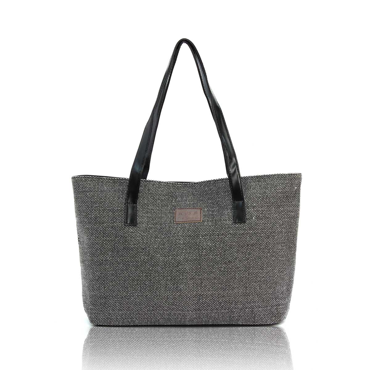 Damen Handtasche Leinwand Umhängetaschen Appliques Portable Tasche Mit Großer Kapazität Lady Shopping