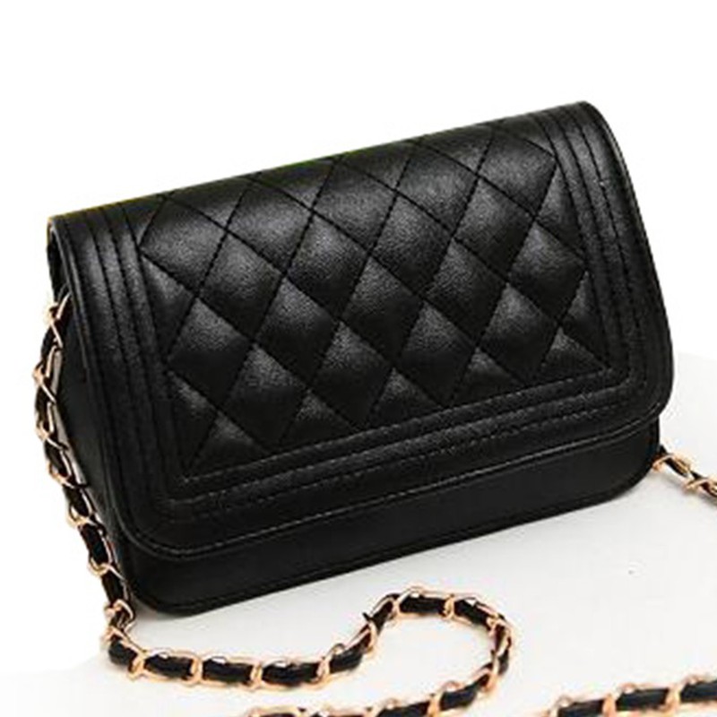 Heißer verkauf Abendtasche schwarz Tasche Damen Leder Handtasche Kette Umhängetasche Damen umhängetasche