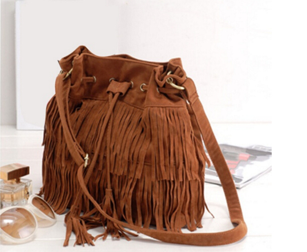 Damen Handtasche Beliebte Faux WildLeder Fransen Quaste Schulter Umhängetasche Neue Mode Handtaschen