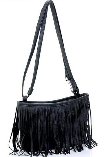 nette Mode Womens Vintage Faux WildLeder Fransen Quaste PU Ledertasche  Schulter Handtasche Crossbody Tasche