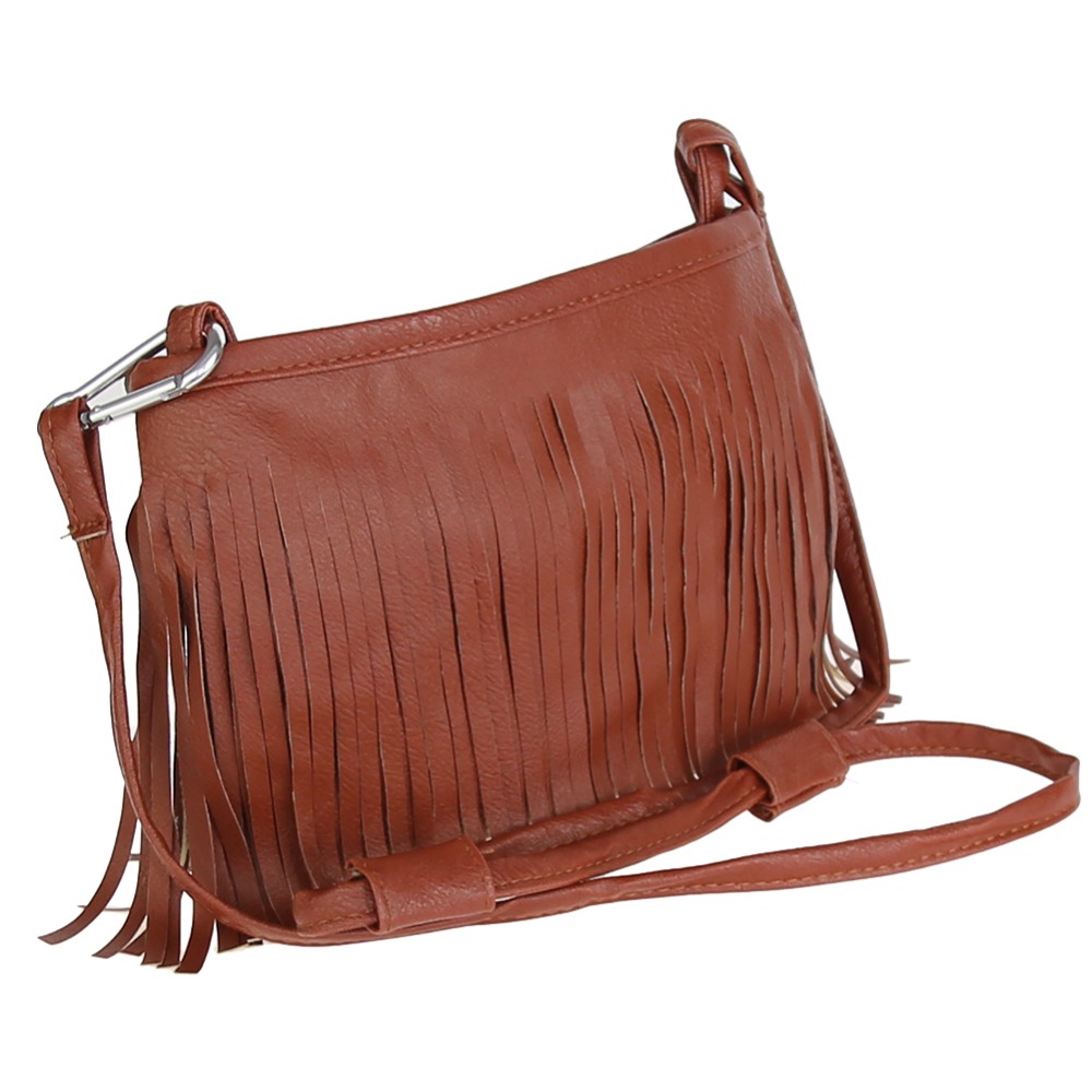 nette Mode Womens Vintage Faux WildLeder Fransen Quaste PU Ledertasche  Schulter Handtasche Crossbody Tasche