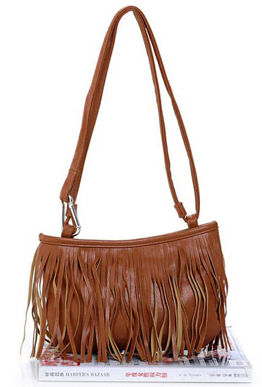 nette Mode Womens Vintage Faux WildLeder Fransen Quaste PU Ledertasche  Schulter Handtasche Crossbody Tasche