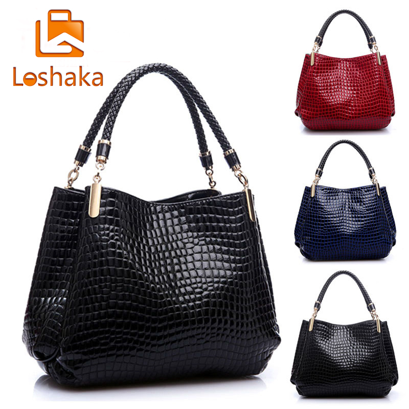 Neue Alligator Leder Damen Handtasche Mode Berühmte Marke Schultertasche Schwarz Top griff Tasche Damen Casual