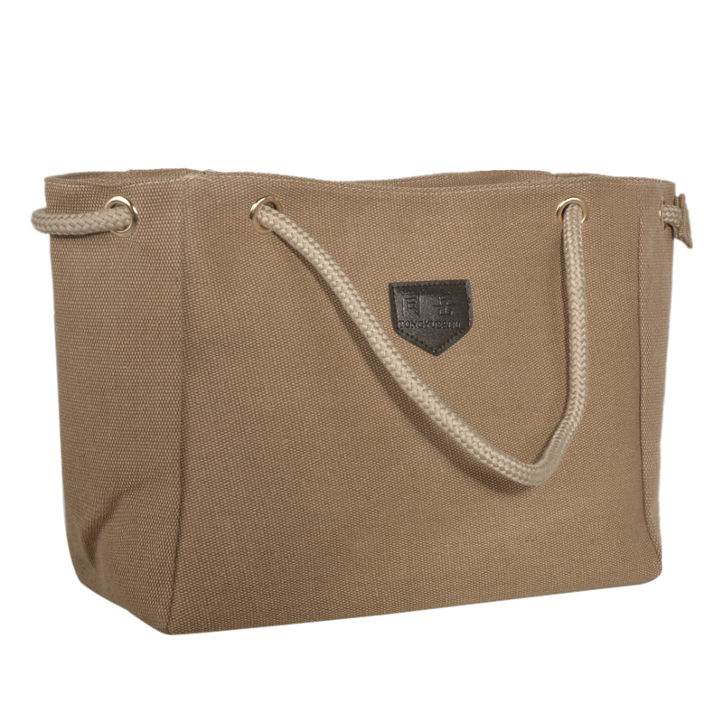 Leinwand Handtaschen Persönlichkeit Vertraglich Große Tasche Einzel Oder Doppel Seil Umhängetaschen