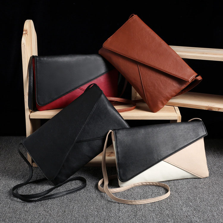 Europäischen und Amerikanischen Stil Damen Handtasche Mode Patchwork Dame Kupplungen Getäfelten PU Leder