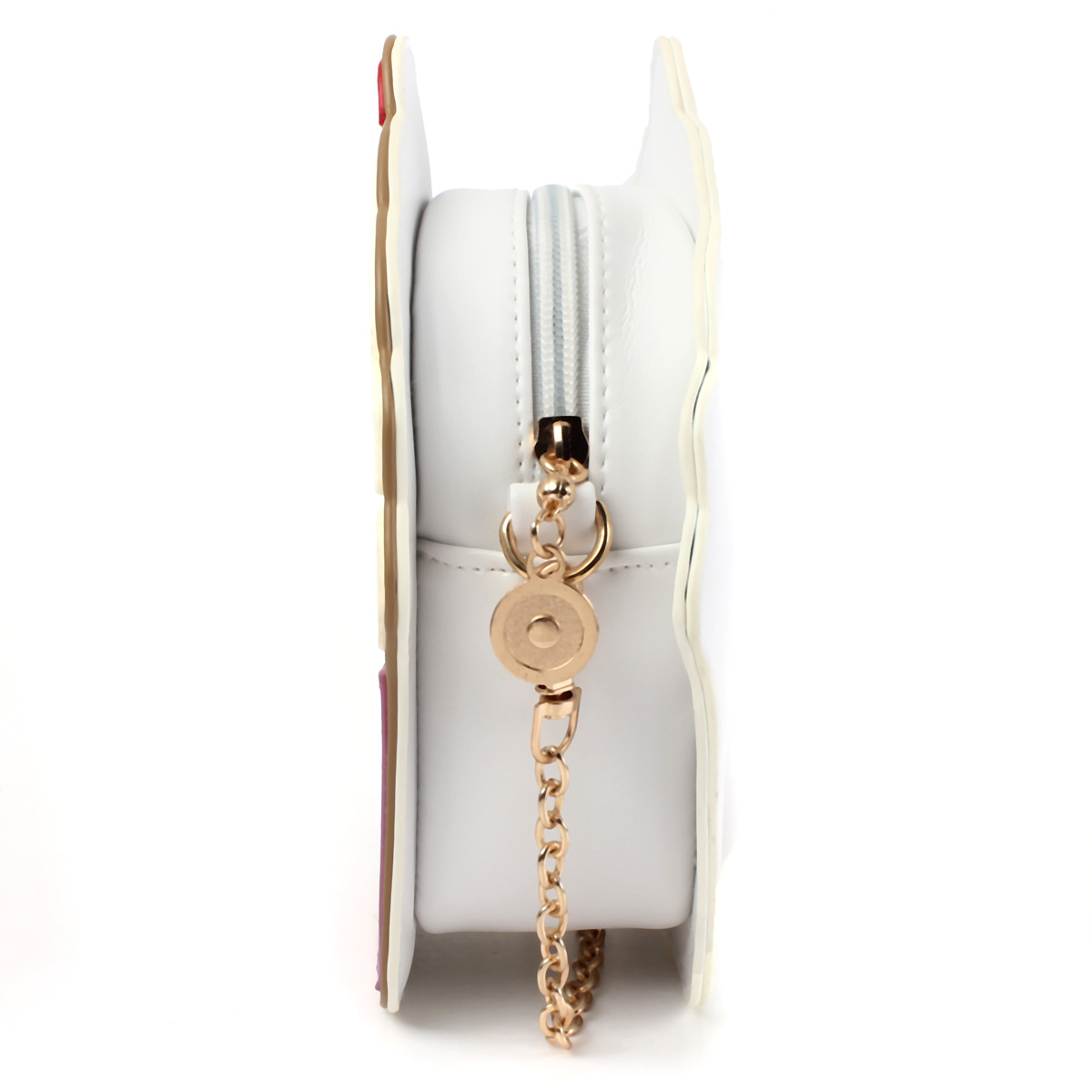 Kette Clutch Crossbody Tasche Dame Umhängetasche Mädchen Cupcake kleine Netter Geldbeutel Mini Creme Tasche