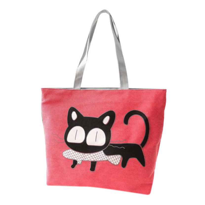 berühmte Marke Damen Handtasche Mode Weibliche Katze Damen Große Handtasche Damen Canvas Handtaschen Schulte