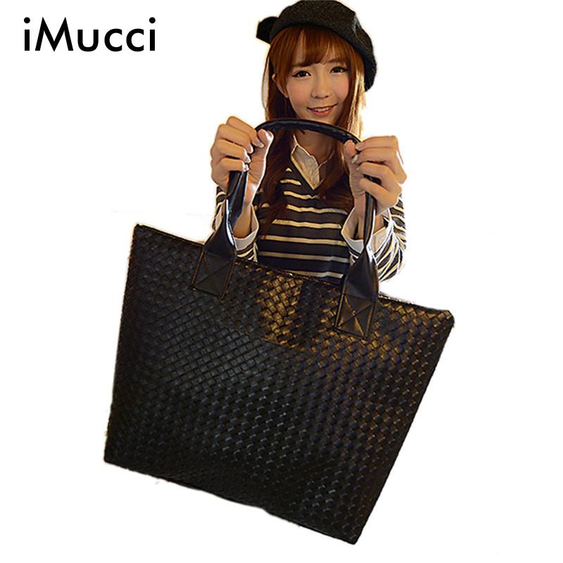 7 Farben Damen Pu Leder Handtasche Tote Schulter Taschen Große Kapazität PU Weben Tasche Fashion Luxus