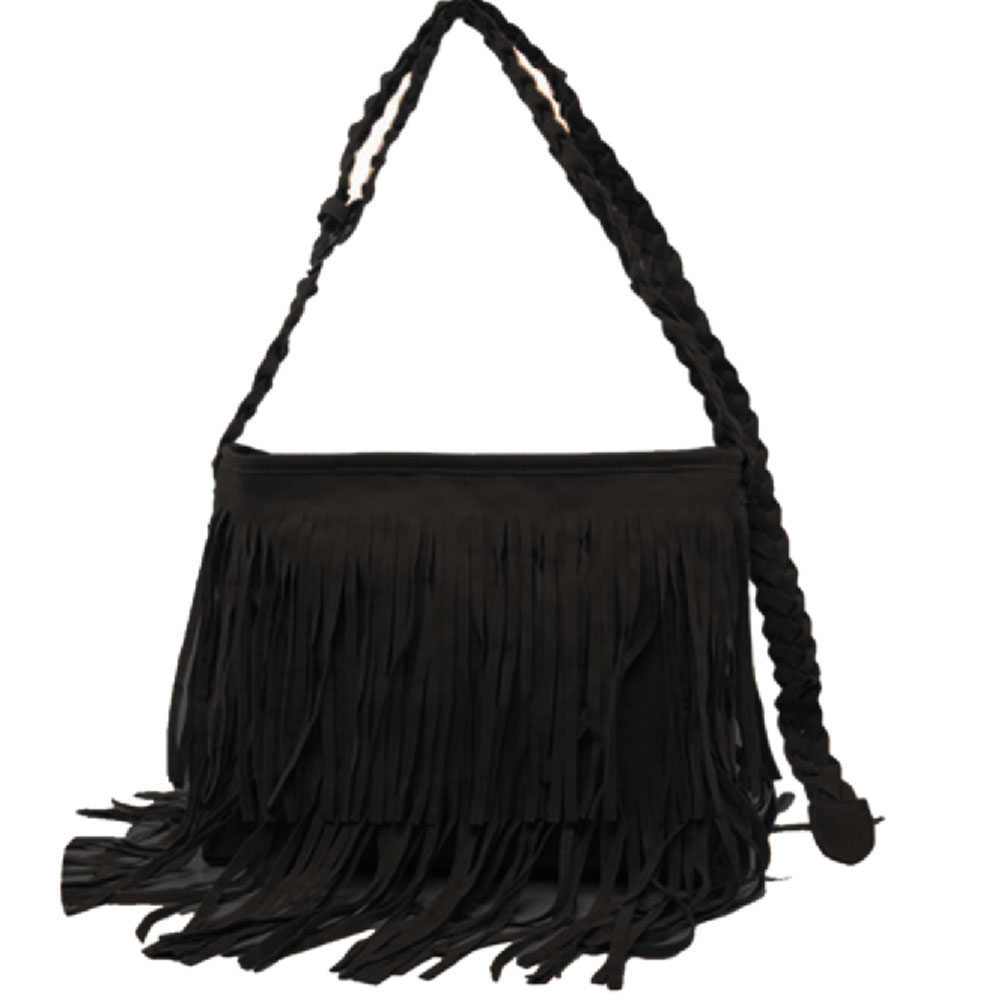 Mode Damen WildLeder Weben Quaste Umhängetasche Messenger Bag Fransen Handtaschen Hohe Qualität