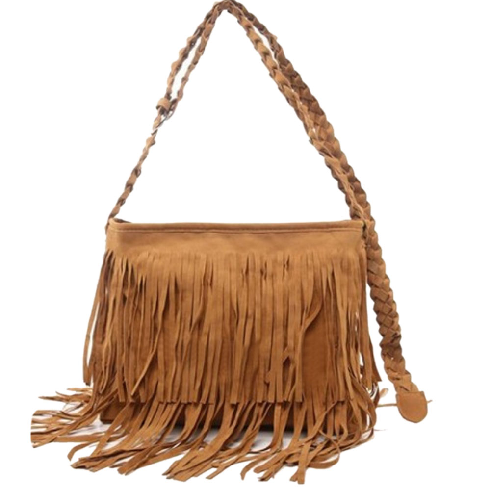 Mode Damen WildLeder Weben Quaste Umhängetasche Messenger Bag Fransen Handtaschen Hohe Qualität