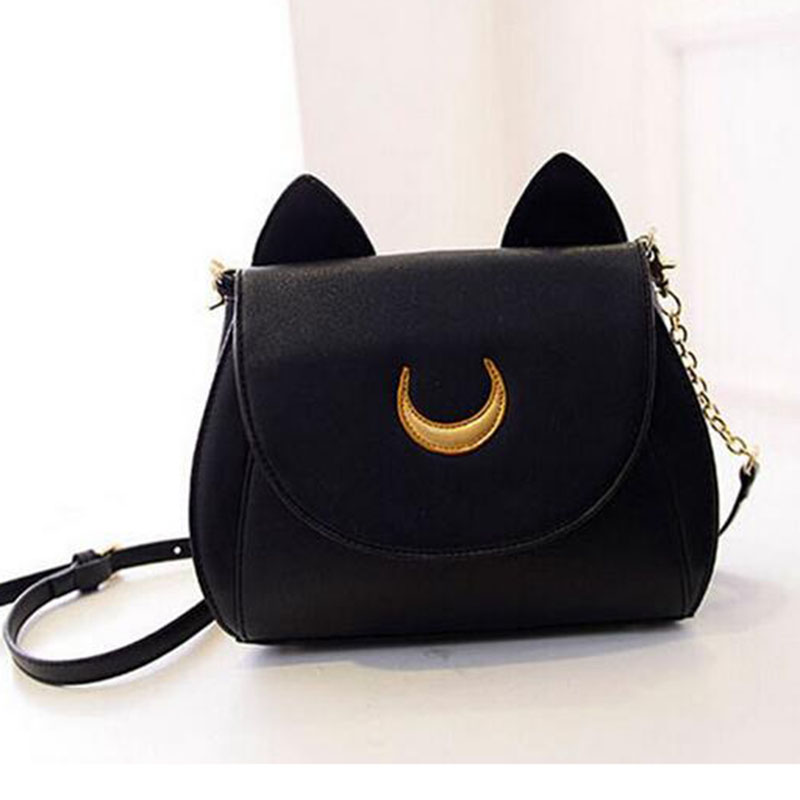 neue Sommer Begrenzte Sailor Moon Kette Umhängetasche Damen Luna Katze PU Leder Handtasche Damen Messenger