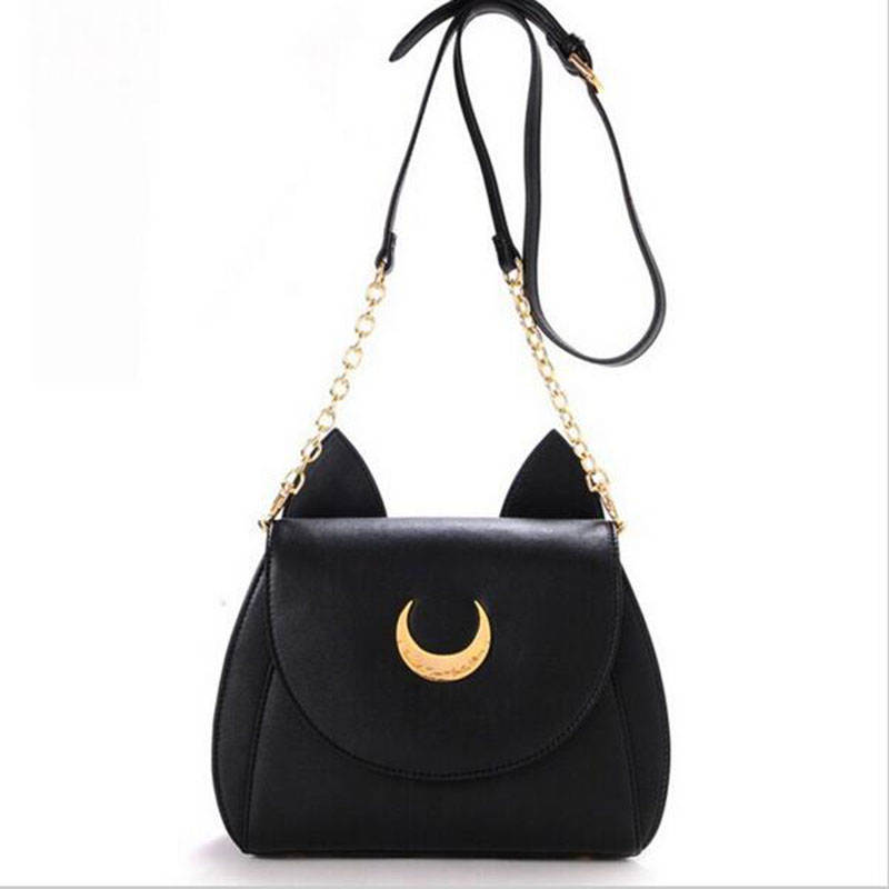 neue Sommer Begrenzte Sailor Moon Kette Umhängetasche Damen Luna Katze PU Leder Handtasche Damen Messenger