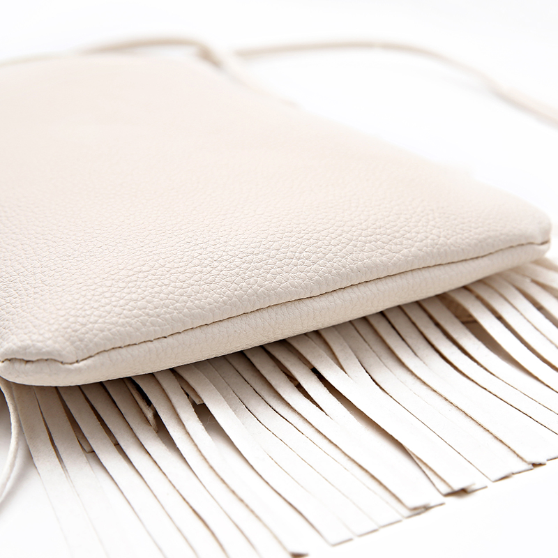 Vintage Damenschulterbeutel Pu Leder Quaste Handtaschen Reißverschluss Umhängetasche Dame Mode Umhänget