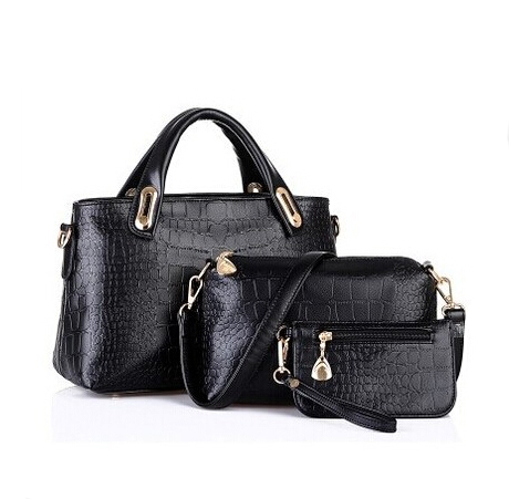 Berühmte Marken Handtaschen Luxus Elegante Weibliche Big Bags Crocodile Damen Pu Leder Handtasche 3 Teile satz