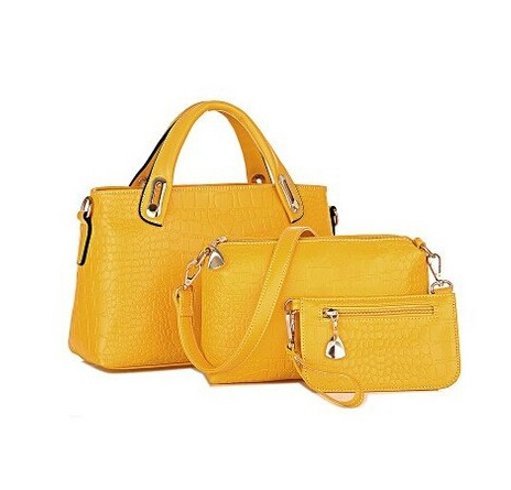 Berühmte Marken Handtaschen Luxus Elegante Weibliche Big Bags Crocodile Damen Pu Leder Handtasche 3 Teile satz
