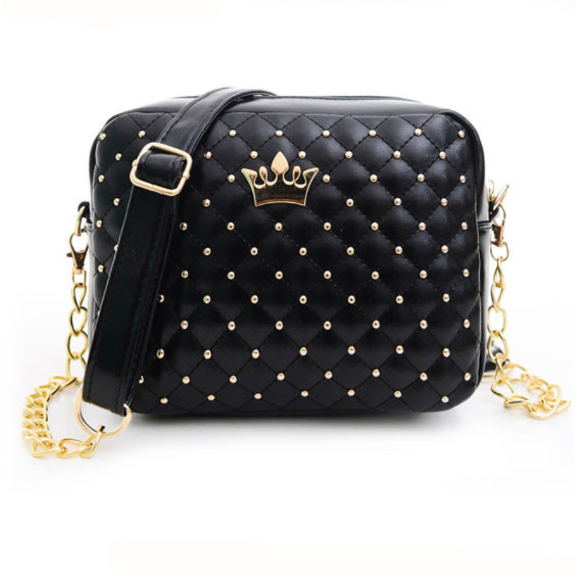 Ausgezeichnete Qualität Damen Tasche Mode Damen Messenger Taschen Niete Kette Umhängetasche Leder Crossbody