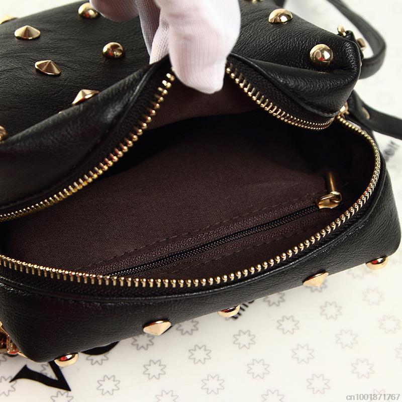 niet Damen Taschen Mode metall Tasche Punk Mini Crossbody Tasche Damen Umhängetasche Groß Genug