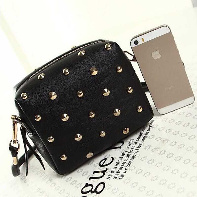 niet Damen Taschen Mode metall Tasche Punk Mini Crossbody Tasche Damen Umhängetasche Groß Genug