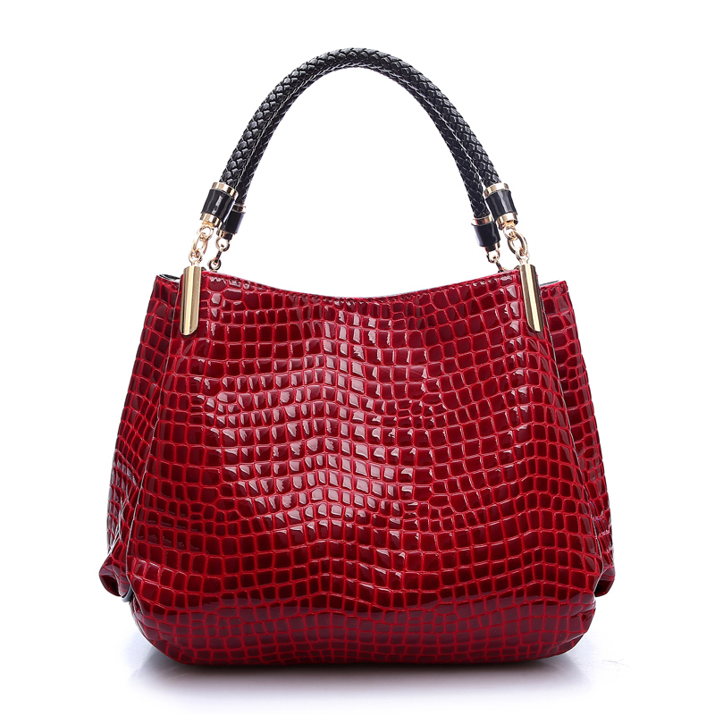 Alligator Leder Damen Handtasche Taschen De Couro Mode Berühmte Marken Umhängetasche Schwarze Tasche Damen
