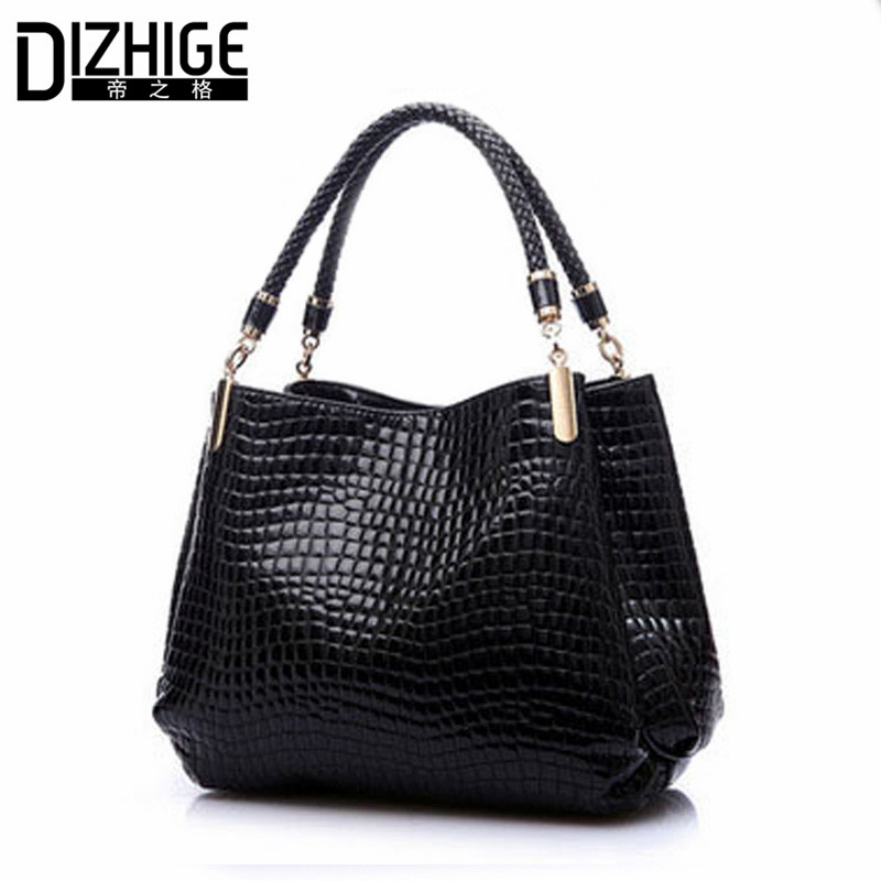 Alligator Leder Damen Handtasche Taschen De Couro Mode Berühmte Marken Umhängetasche Schwarze Tasche Damen