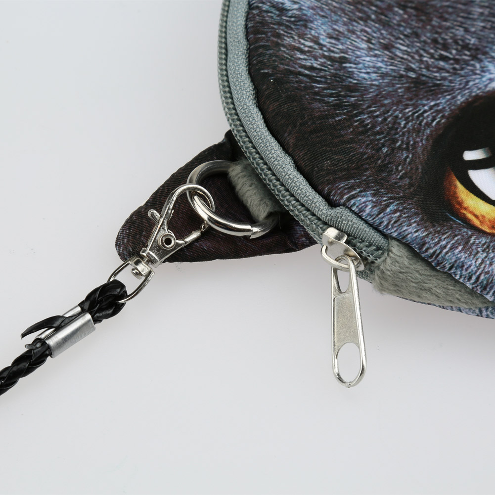 Neue Mode Damen Niedlich Schulter Tasche Katze Gesicht Tasche Karikaturdruck Reißverschluss Messenger Tasche Geld