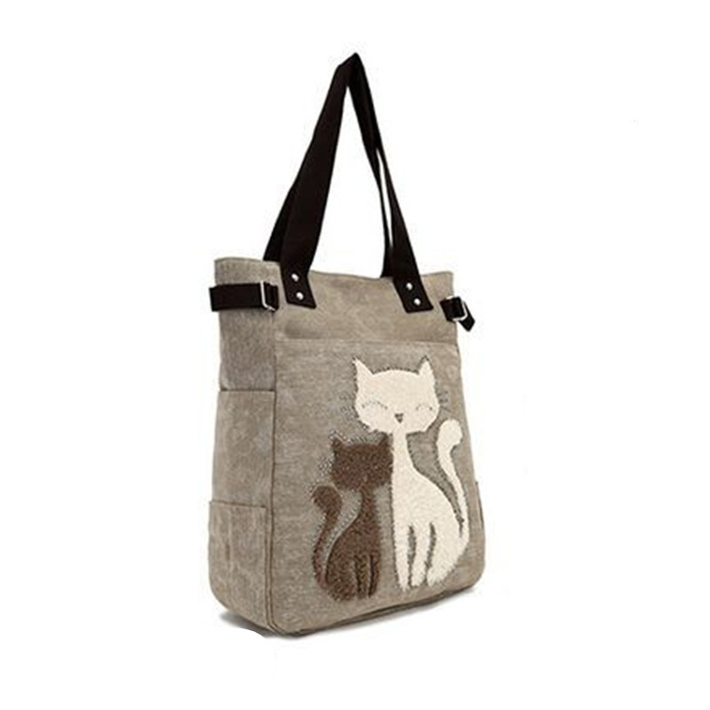 Damen Handtasche Tasche mit nette katze Appliques tragbare mode Damen kleine Taschen