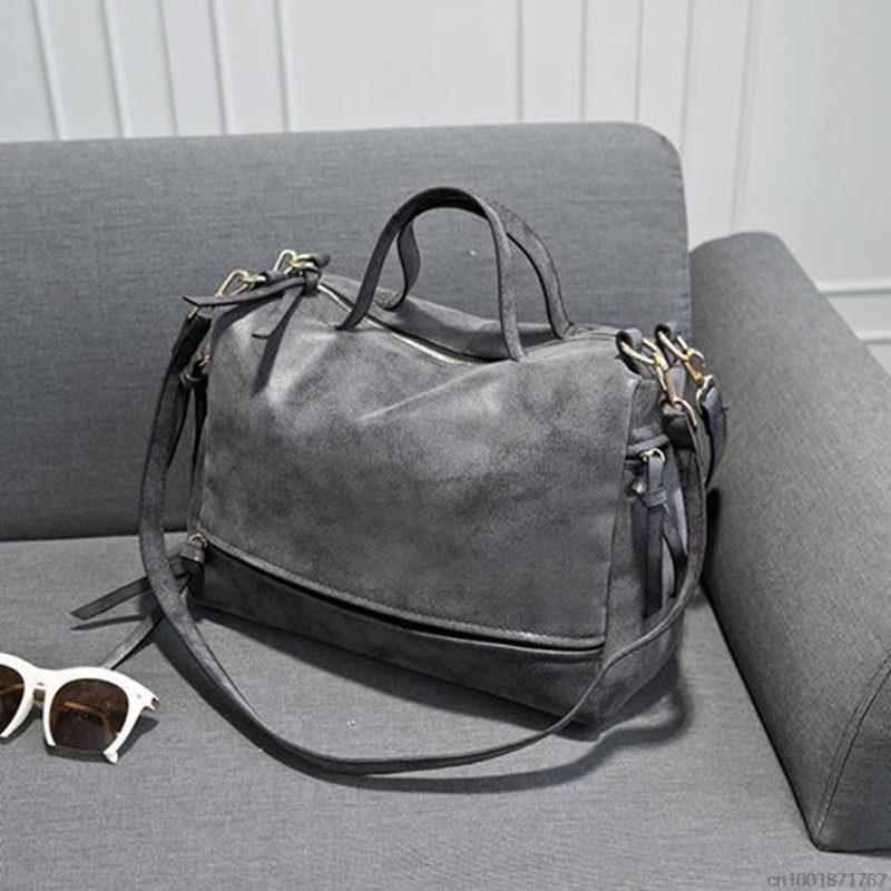 neu Kommen Damen Schultertasche NubukLeder Vintage Umhängetasche Motorrad Crossbody Beutel Damenbeutel