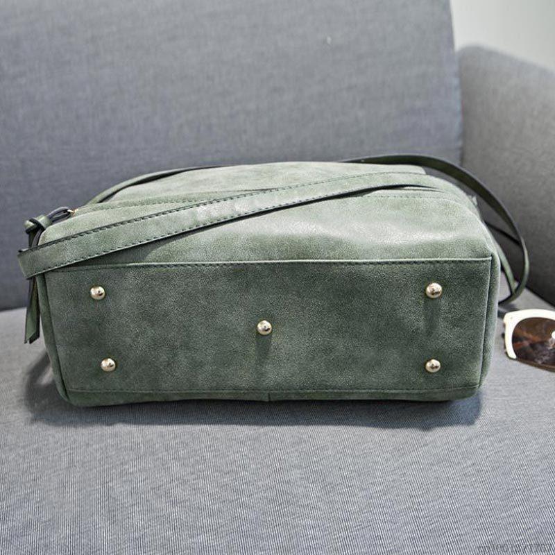 neu Kommen Damen Schultertasche NubukLeder Vintage Umhängetasche Motorrad Crossbody Beutel Damenbeutel