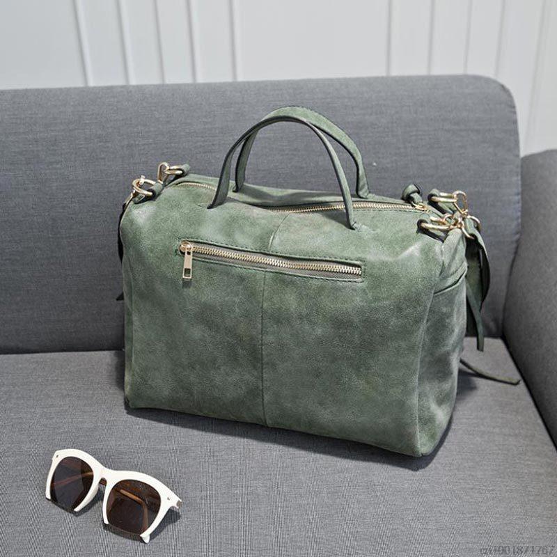 neu Kommen Damen Schultertasche NubukLeder Vintage Umhängetasche Motorrad Crossbody Beutel Damenbeutel