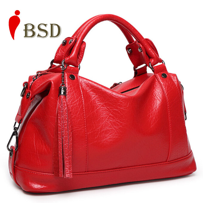 Luxus Boston Damen Tasche quaste Damen Leder Tasche Litschi Damen Umhängetasche Handtaschen berühmte marke