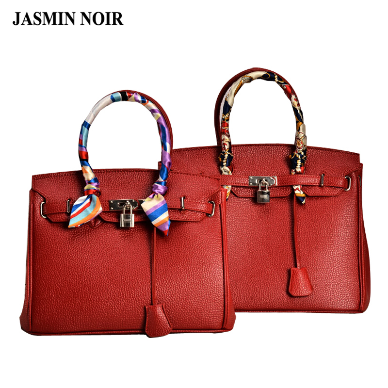 35cm Brand designer Damen Taschen mode Designer große silber lock Tasche schnalle Umhängetasche mit schal